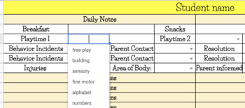 Preview of Early Childhood Daycare Tracker