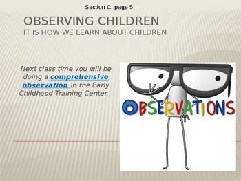 Preview of Early Childhood Education 1 Unit 1 Day 2 power point Performing observations