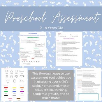 Preview of Early Childhood Education Assessment - 2 - 4 Years Old