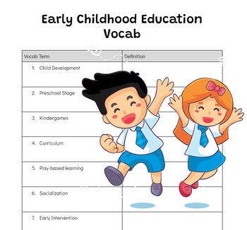 Preview of Early Childhood Education Vocab