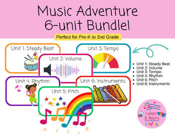 Preview of Early Childhood Music Adventure Bundle (6 Units) for Pre-K through 2nd Grade