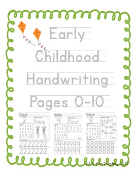 Preview of Early Childhood Number Handwriting Pages (0-10)