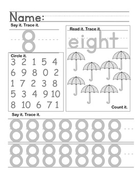 Early Childhood Number Handwriting Pages (0-10) by I is for Inspire