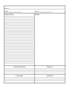 Preview of Early Childhood Observation Form