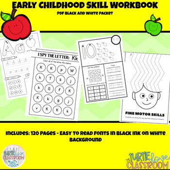 Preview of Early Childhood Skill Work Book - All in one Workbook - No Prep - Print & Teach!