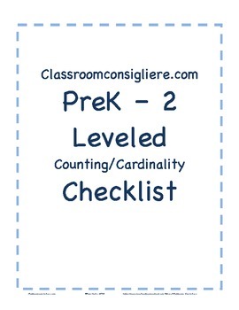 Preview of Mastery based counting and cardinality checklist report card for ECE