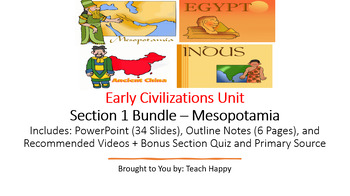 Preview of Early Civilizations - Section 1 Bundle - Mesopotamia - World History
