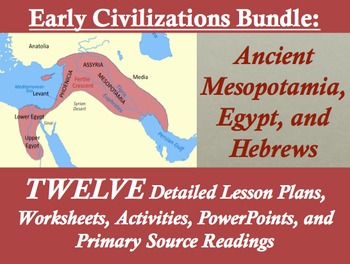 Preview of Early Civilizations Unit Bundle: Mesopotamia, Egypt, and Hebrews; 88 pages!