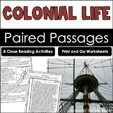 Early Colonial Life Reading Comprehension Paired Passages 