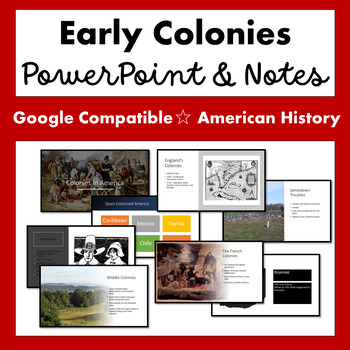 Preview of Early Colonies PowerPoint and Guided Notes (Google Compatible)