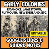 EDITABLE  Early 13 Colonies Settlements Presentation & Gui