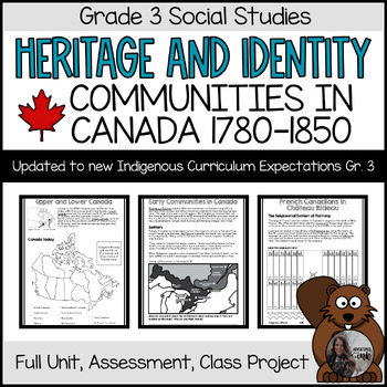 Preview of UPDATED Early Communities in Canada 1780-1850 - Grade 3 Social Studies Unit