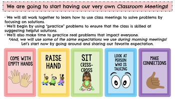 Preview of Early Elementary Classroom Meeting Starter Kit (Google Slides)
