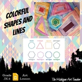 Early Elementary - Colorful Shapes and Line Art Project - 