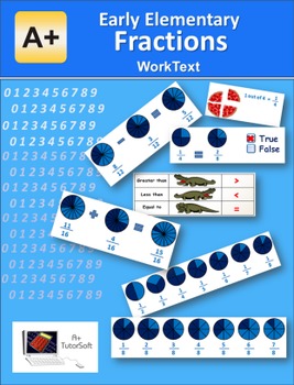Preview of "A+ Math" Early Elementary Fractions Lessons, Worksheets & Answer Keys