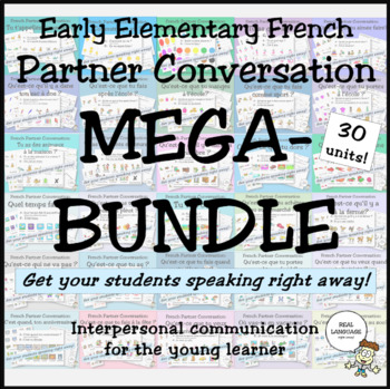 Preview of Early Elementary French Partner Conversations MEGA-BUNDLE