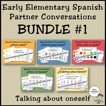 Preview of Early Elementary Spanish Partner Conversation BUNDLE #1