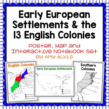 Preview of Early European Settlements & 13 English Colonies Poster and INB