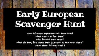 Preview of Early Exploration Scavenger Hunt