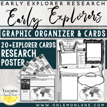 Preview of Early Explorer Report Graphic Organizer and Explorer Research Project Cards