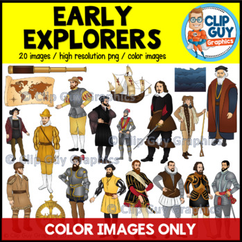 Preview of Early Explorers Clip Art Bundle - COLOR IMAGES ONLY {Clip Guy Graphics ClipArt}