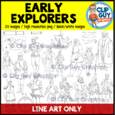 Early Explorers Clip Art Bundle - LINE ART IMAGES ONLY {Cl