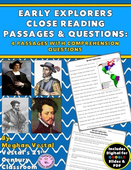 Preview of Early Explorers Close Reading Passages {Digital & PDF Included}