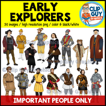 Preview of Early Explorers Important People Clip Art Bundle - {Clip Guy Graphics ClipArt}
