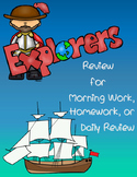 Early Explorers Review for Morning Work, Homework, or Class Work