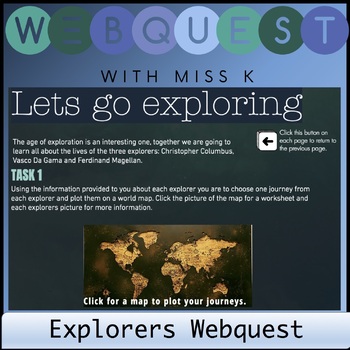 Preview of Distance Learning Early Explorers Web Quest