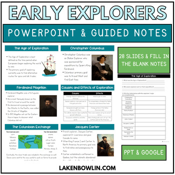 Preview of Early Explorers and Age of Exploration PowerPoint & Notes