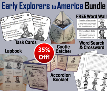 Preview of Early Explorers to America Task Cards and Activities Bundle (Age of Exploration)