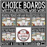 Reading Fast Finisher Choice Boards Spelling Word Work Pic