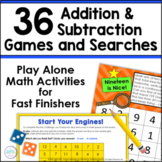Early Finisher Activities - Addition & Subtraction Math Ga