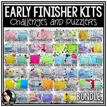 Preview of Early Finisher Activities Math Enrichment Logic Puzzles Fast Finishers BUNDLE