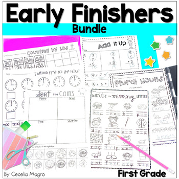 Preview of Early Finisher Activities First Grade Bundle