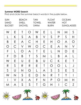 Preview of FREE Printables; Early-Finisher Activity Sheets - Summer Theme