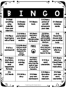 Early Finisher BINGO by Teaching with Heart Store | TpT