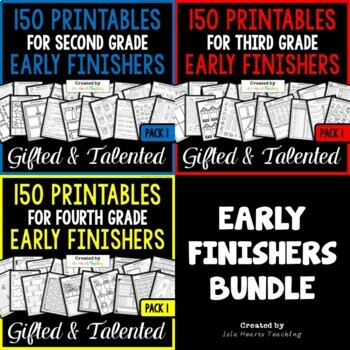 Preview of Early Fast Finishers Enrichment Activities 2nd 3rd 4th Grade I'm Done Now What