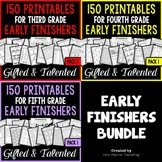 Early Finishers Enrichment Fun Activities Worksheets for 3