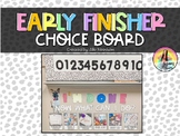 Editable Early Finisher Choice Board