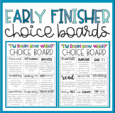 Early Finisher Choice Boards | Math, Writing & ELA review