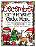 Early Finisher Choice Menu - December