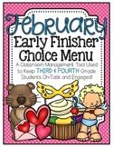 Early Finisher Choice Menu - February