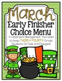 Early Finisher Choice Menu - March