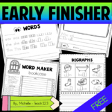 Early Finisher Digraphs Sight Words High Frequency Handwriting