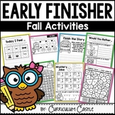 Early Finisher Fall Activities for 1st & 2nd Grade
