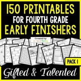 Fourth Grade Early Finishers and Fast Finishers Worksheets