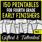 Fourth Grade Early Finisher Packet Fast Finishers Workshee