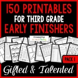 Third Grade Early Finishers and Fast Finishers Worksheets 